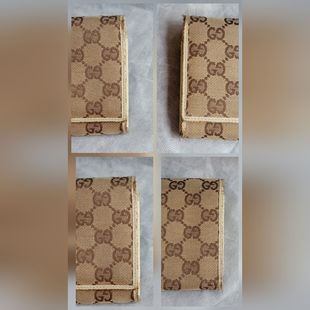 Gucci Tan Monogram Clutch With Kiss Lock - Picture 14 of 15